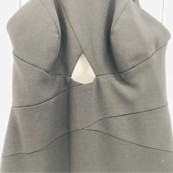 Aidan Mattox Scuba Crepe Cutout Open Back Gown in Black Size 6 - Picture 5 of 14